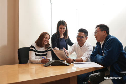 Singapore Office Team Talking